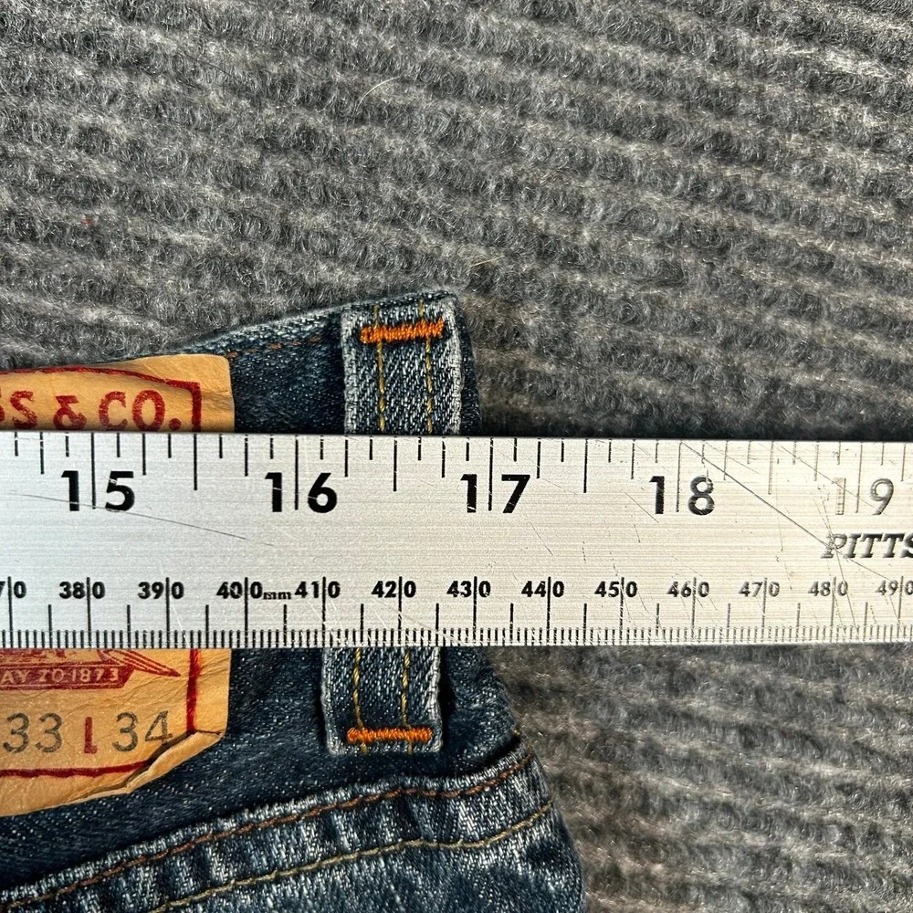 Levi's 569 Loose Straight Jeans Mens 33x34 Blue Excellent Baggy Denim